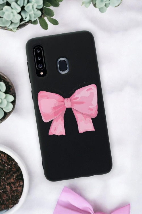 Samsung A20S Uyumlu Pembe Kurdele Premium Silikonlu Telefon Kılıfı