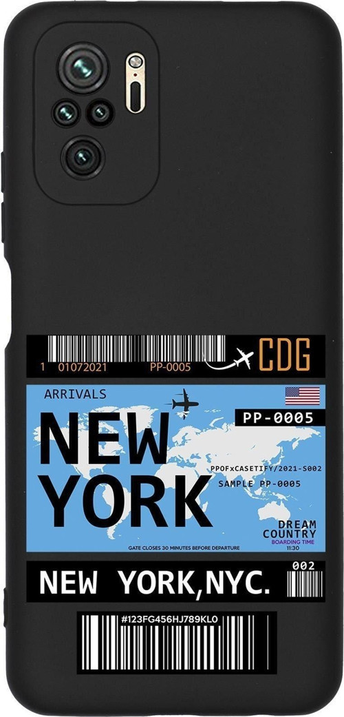 Redmi Note 10S New York Desenli Premium Silikonlu Telefon Kılıfı