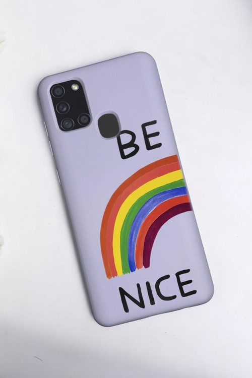 Samsung A21S Uyumlu Be Nice Desenli Premium Silikonlu Lansman Telefon Kılıfı