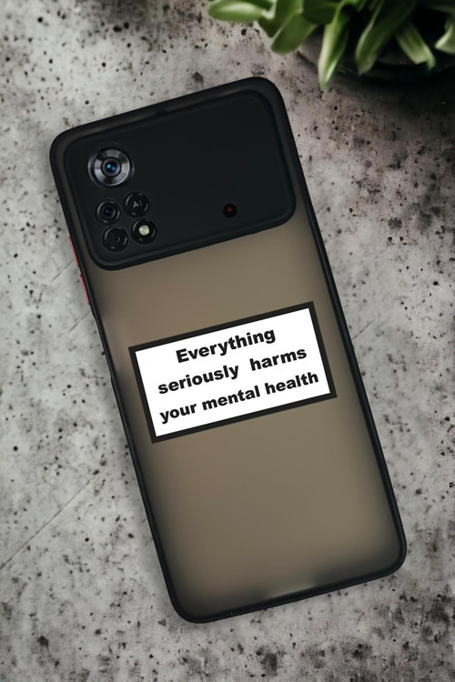 Poco X4 Pro Uyumlu Everything Desenli Buzlu Şeffaf Lüx Telefon Kılıfı