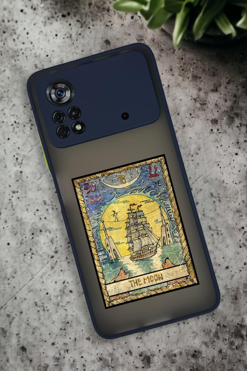 Poco X4 Pro Uyumlu The Moon Desenli Buzlu Şeffaf Lüx Telefon Kılıfı