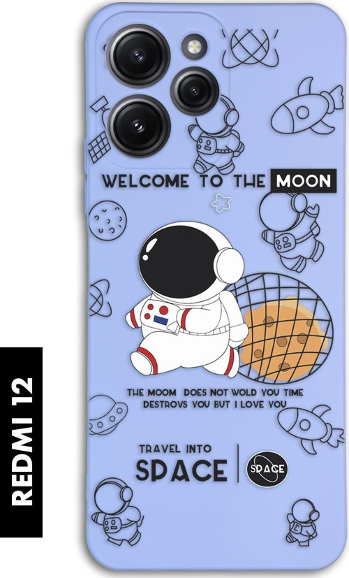 Xiaomi Redmi 12 Uyumlu Sevimli Astronot Desenli Premium Silikonlu Lansman Telefon Kılıfı