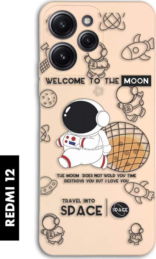 Xiaomi Redmi 12 Uyumlu Sevimli Astronot Desenli Premium Silikonlu Lansman Telefon Kılıfı