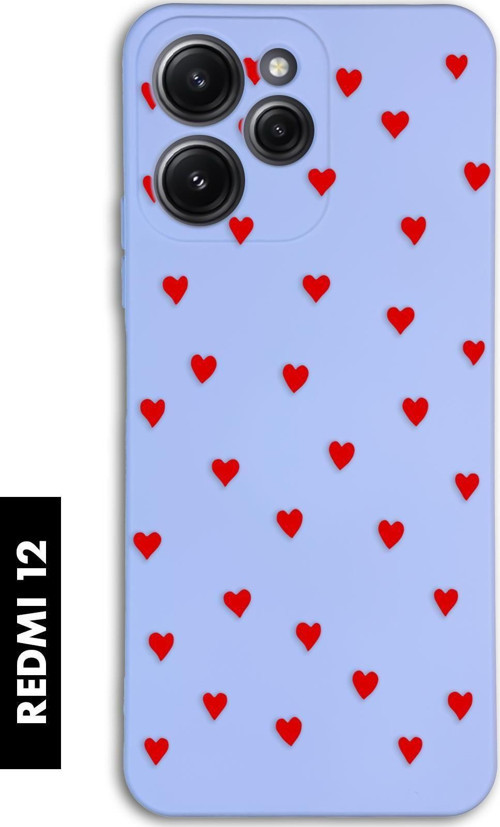 Xiaomi Redmi 12 Uyumlu Sevimli Kalpler Desenli Premium Silikonlu Lansman Telefon Kılıfı
