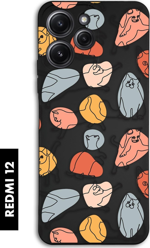 Xiaomi Redmi 12 Uyumlu Sevimli Kedi Figürleri Desenli Premium Silikonlu Lansman Telefon Kılıfı