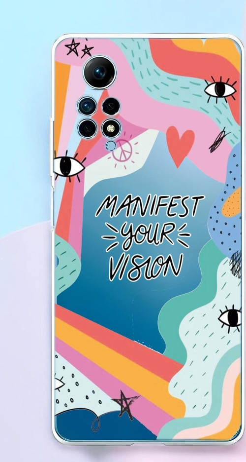 Redmi Note 12 Pro Uyumlu Manifest Desenli Premium Silikonlu Şeffaf Telefon Kılıfı