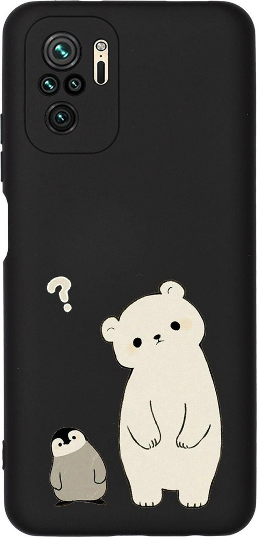 Redmi Note 10S Penguen Ayıcık Desenli Premium Silikonlu Telefon Kılıfı