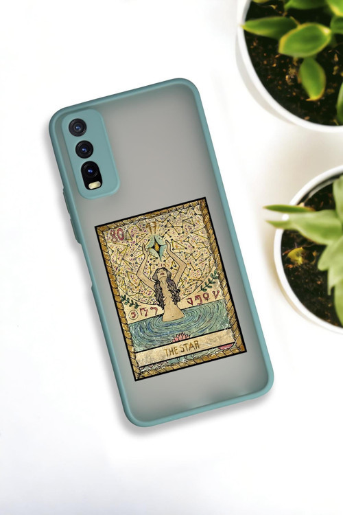 Vivo Y20 Uyumlu The Star Desenli Buzlu Şeffaf Lüx Telefon Kılıfı
