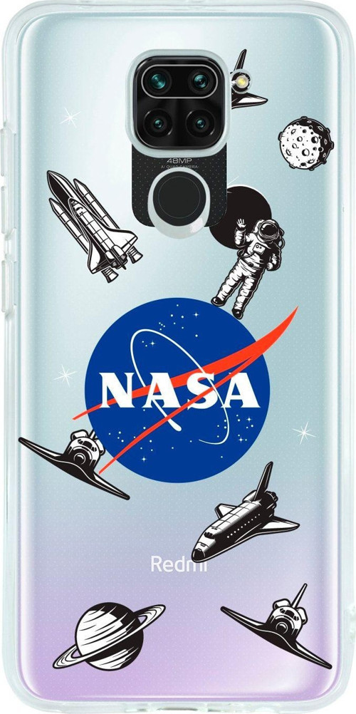 Redmi Note 9 Uyumlu Nasa Desenli Premium Şeffaf Silikon Kılıf