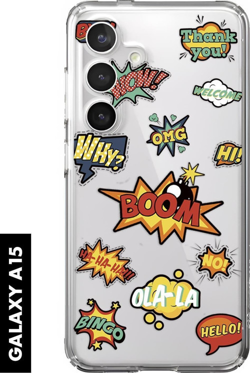 Samsung A25 Uyumlu Stickers Desenli Premium Silikonlu Şeffaf Telefon Kılıfı