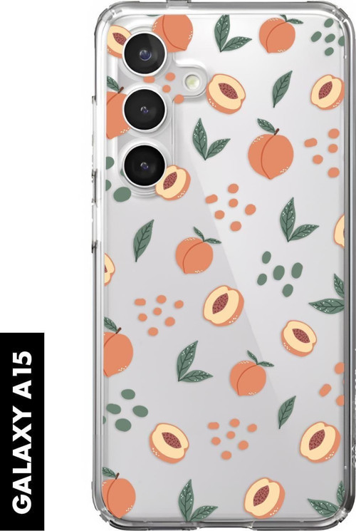Samsung A25 Uyumlu Şeftali Pattern Desenli Premium Silikonlu Şeffaf Telefon Kılıfı
