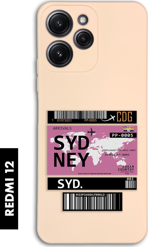 Xiaomi Redmi 12 Uyumlu Sydney Ticket Desenli Premium Silikonlu Lansman Telefon Kılıfı