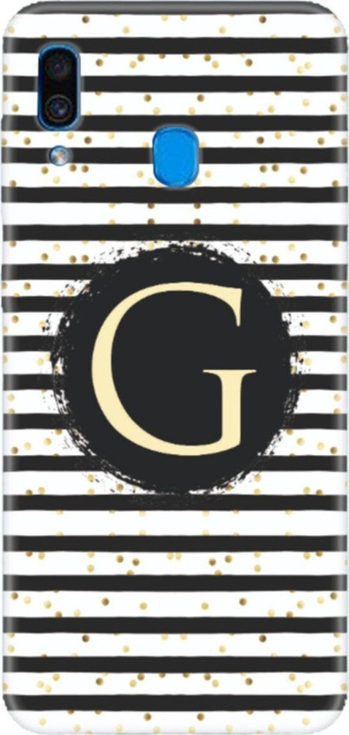 Samsung A30 Puantiye Desen G Harfli Telefon Kılıfı