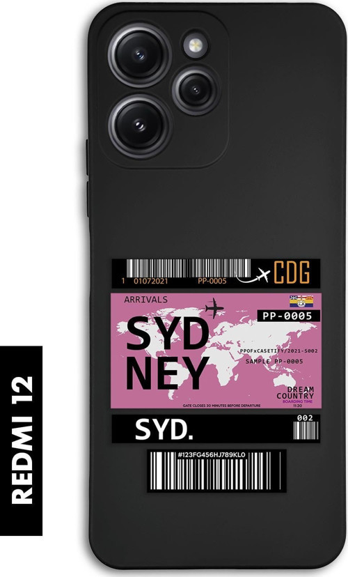 Xiaomi Redmi 12 Uyumlu Sydney Ticket Desenli Premium Silikonlu Lansman Telefon Kılıfı