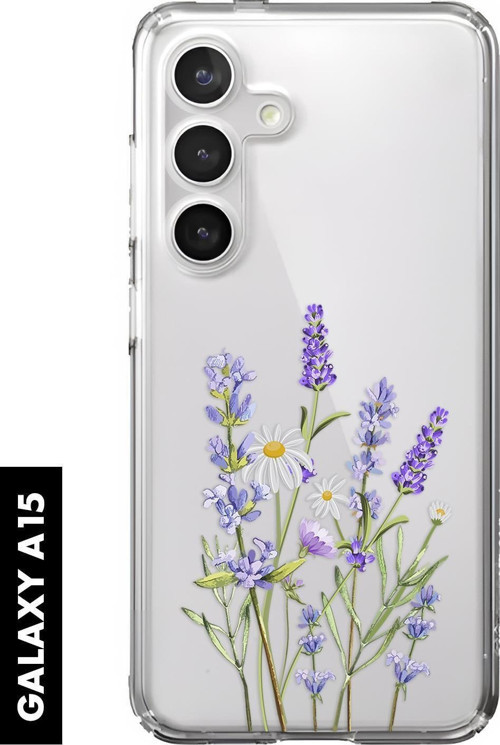 Samsung A25 Uyumlu Lavender Desenli Premium Silikonlu Şeffaf Telefon Kılıfı