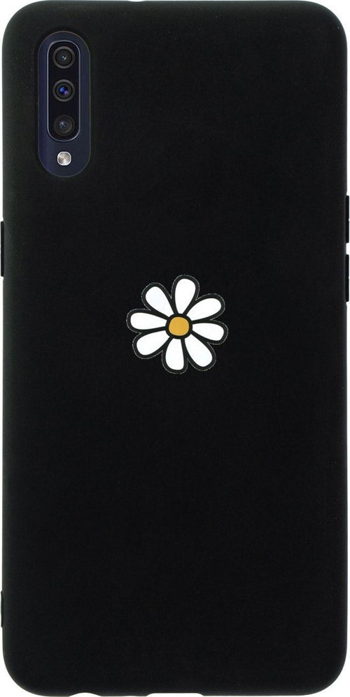 Samsung A50 Papatya Premium Silikonlu Siyah Telefon Kılıfı