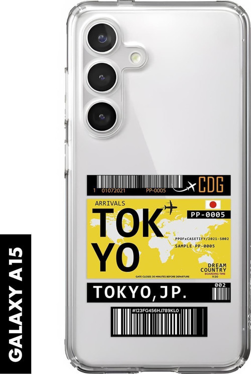 Samsung A25 Uyumlu Tokyo Ticket Desenli Premium Silikonlu Şeffaf Telefon Kılıfı