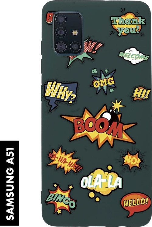Samsung A51 Uyumlu Stickers Desenli Premium Silikonlu Lansman Telefon Kılıfı