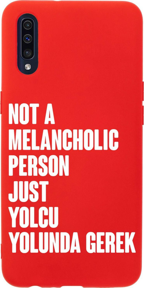 Samsung A30S Uyumlu Not Melancholic Person Just Yolcu Yolunda Desenli Telefon Kılıfı
