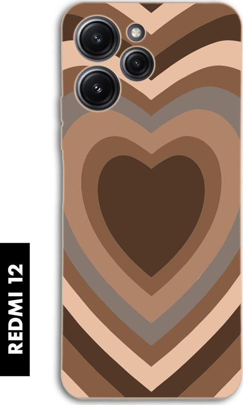 Xiaomi Redmi 12 Uyumlu Kahverengi Kalpler Desenli Premium Silikonlu Lansman Telefon Kılıfı