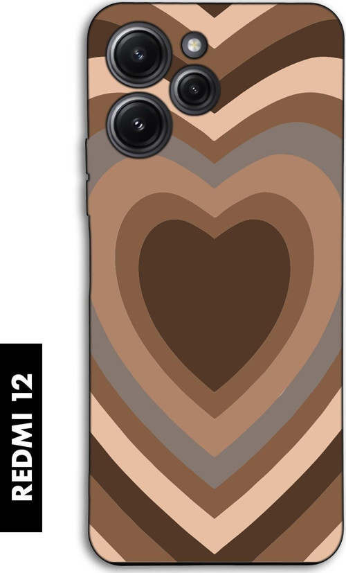 Xiaomi Redmi 12 Uyumlu Kahverengi Kalpler Desenli Premium Silikonlu Lansman Telefon Kılıfı