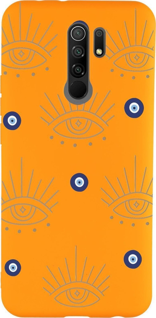 Xiaomi Redmi 9 Uyumlu Evil Eye Desenli Premium Silikonlu Telefon Kılıfı