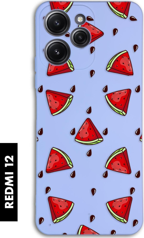 Xiaomi Redmi 12 Uyumlu Karpuz Dilimleri Desenli Premium Silikonlu Lansman Telefon Kılıfı