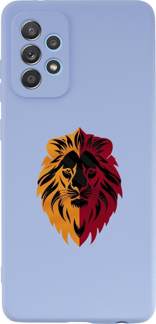 Samsung A32 Uyumlu Sarı Kırmızı Aslan Desenli Premium Silikonlu Telefon Kılıfı