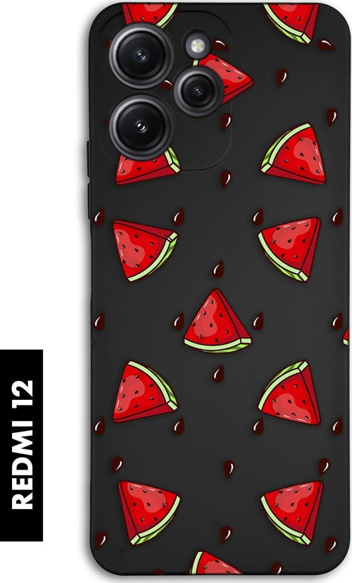 Xiaomi Redmi 12 Uyumlu Karpuz Dilimleri Desenli Premium Silikonlu Lansman Telefon Kılıfı