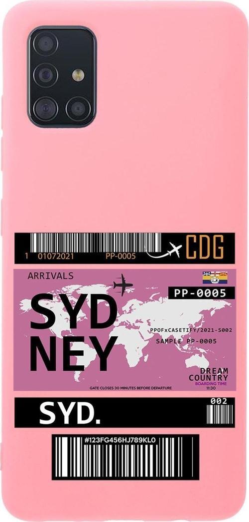 Samsung A51 Uyumlu Sydney Ticket Desenli Premium Silikonlu Lansman Telefon Kılıfı