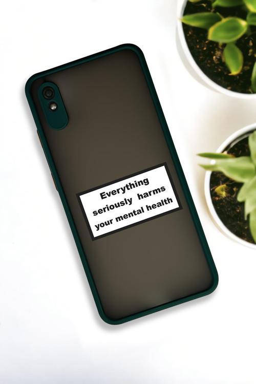 Xiaomi Redmi 9A Uyumlu Everything Desenli Buzlu Şeffaf Lüx Telefon Kılıfı