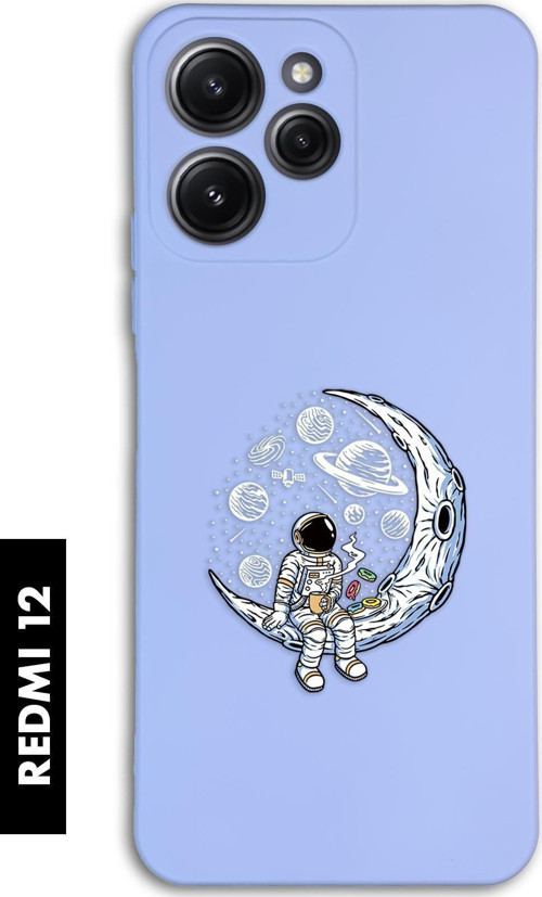 Xiaomi Redmi 12 Uyumlu Keyifli Astronot Desenli Premium Silikonlu Lansman Telefon Kılıfı