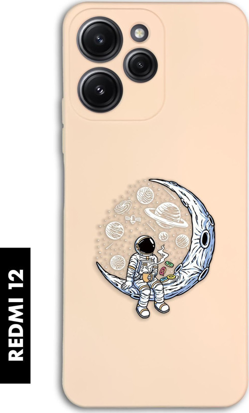 Xiaomi Redmi 12 Uyumlu Keyifli Astronot Desenli Premium Silikonlu Lansman Telefon Kılıfı