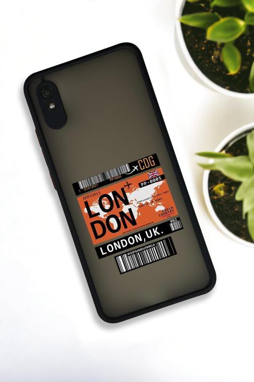 Xiaomi Redmi 9A Uyumlu London Yaprak Desenli Buzlu Şeffaf Lüx Telefon Kılıfı