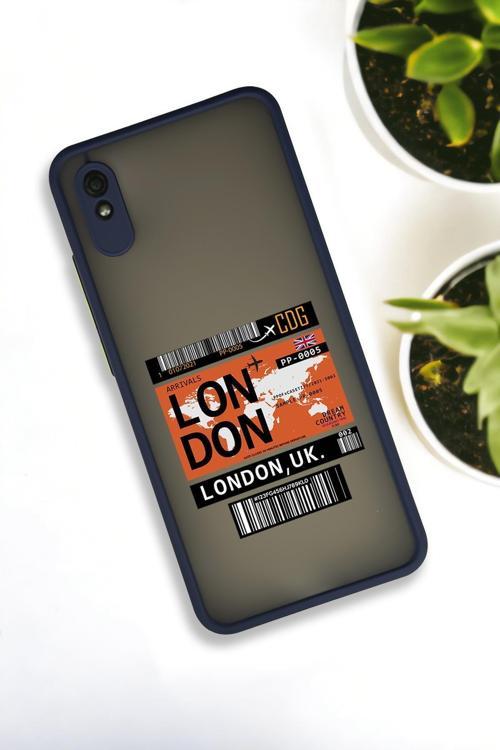 Xiaomi Redmi 9A Uyumlu London Yaprak Desenli Buzlu Şeffaf Lüx Telefon Kılıfı