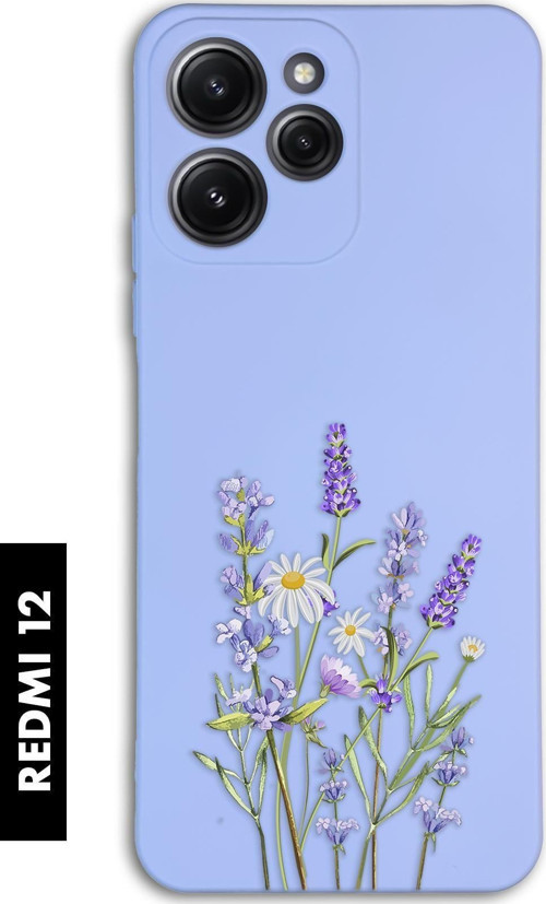 Xiaomi Redmi 12 Uyumlu Lavender Desenli Premium Silikonlu Lansman Telefon Kılıfı