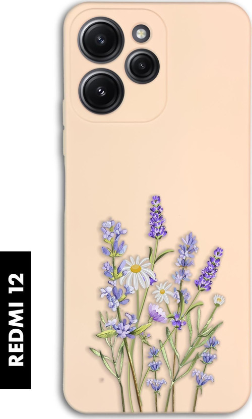 Xiaomi Redmi 12 Uyumlu Lavender Desenli Premium Silikonlu Lansman Telefon Kılıfı