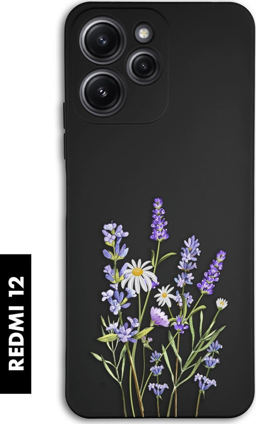 Xiaomi Redmi 12 Uyumlu Lavender Desenli Premium Silikonlu Lansman Telefon Kılıfı