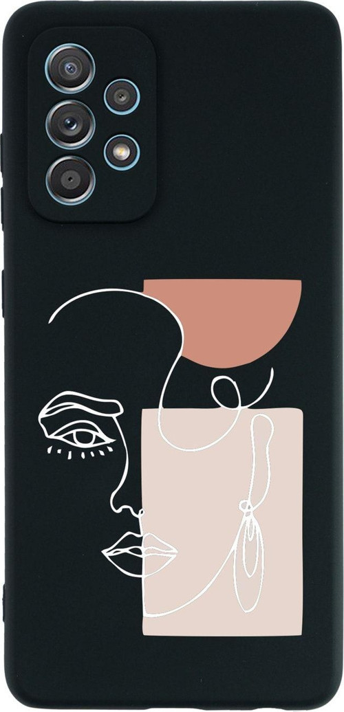 Samsung A32 Women Art Premium Silikonlu Siyah Telefon Kılıfı