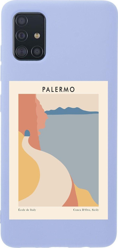 Samsung A51 Palermo Premium Silikonlu Lila Telefon Kılıfı