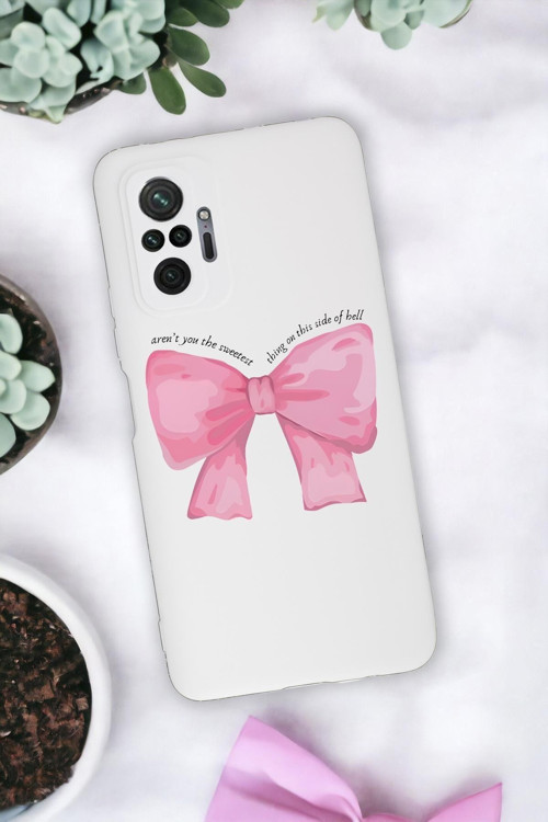 Xiaomi Redmi Note 10 Pro Uyumlu Pembe Kurdele Premium Silikonlu Telefon Kılıfı