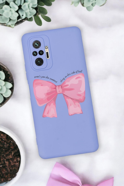 Xiaomi Redmi Note 10 Pro Uyumlu Pembe Kurdele Premium Silikonlu Telefon Kılıfı