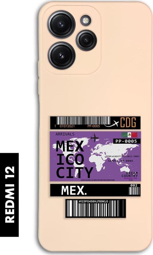 Xiaomi Redmi 12 Uyumlu Mexico Ticket Desenli Premium Silikonlu Lansman Telefon Kılıfı