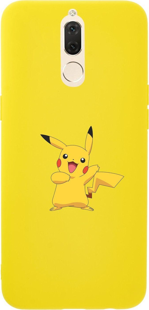 Huawei Mate 10 Lite Pikachu Premium Silikonlu Sarı Telefon Kılıfı