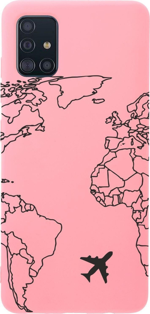 Samsung A51 Uyumlu World Map Lines Desenli Premium Silikonlu Lansman Telefon Kılıfı