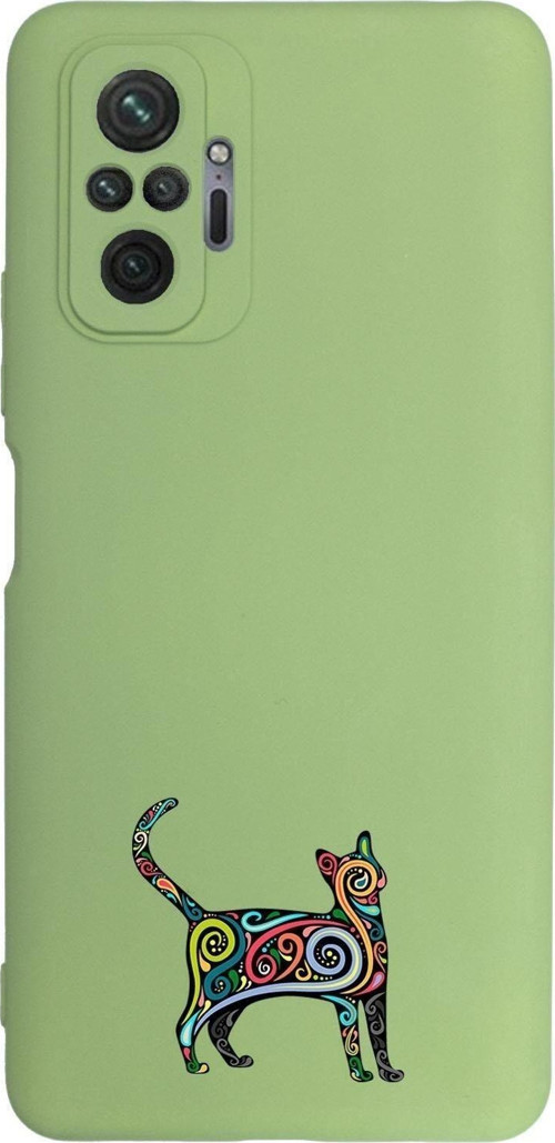 Xiaomi Redmi Note 10 Pro Uyumlu Mandala Cat Desenli Premium Silikonlu Lansman Telefon Kılıfı
