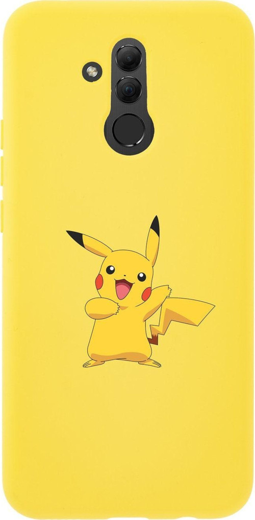 Huawei Mate 20 Lite Pikachu Premium Silikonlu Sarı Telefon Kılıfı