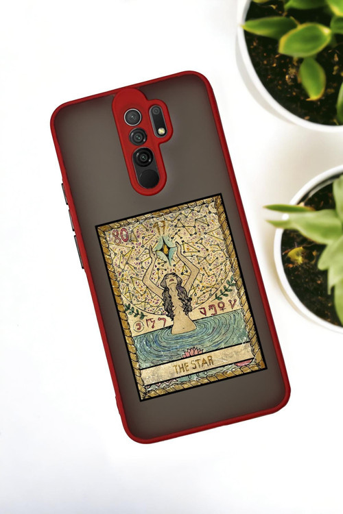 Xiaomi Redmi 9 Uyumlu The Star Desenli Buzlu Şeffaf Lüx Telefon Kılıfı