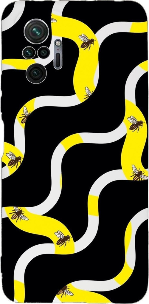 Xiaomi Redmi Note 10 Pro Uyumlu Wavy Bee Desenli Premium Silikonlu Lansman Telefon Kılıfı