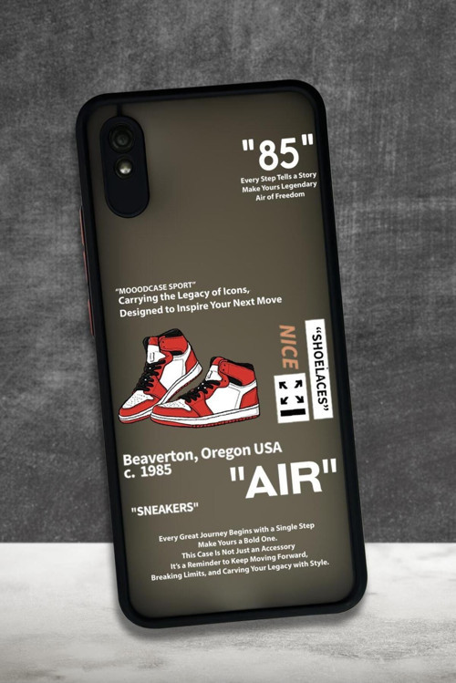 Xiaomi Redmi 9A Uyumlu Sneaker Step Desenli Buzlu Şeffaf Telefon Kılıfı